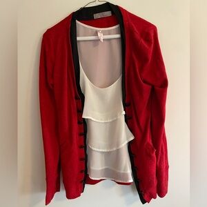 Holiday cardigan + top